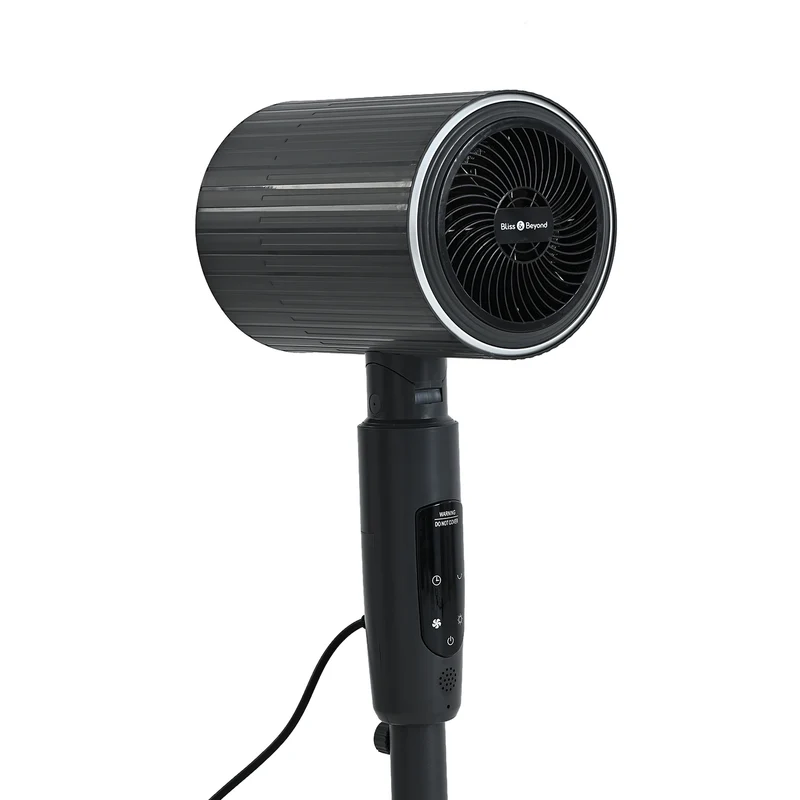 LIVMORE 2-in-1 Turmventilator mit Heizfunktion, Fernbedienung, LCD-Display, 12-Stunden-Timer, oszillierend, höhenverstellbar, Carbongrau