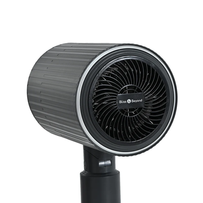 LIVMORE 2-in-1 Turmventilator mit Heizfunktion, Fernbedienung, LCD-Display, 12-Stunden-Timer, oszillierend, höhenverstellbar, Carbongrau