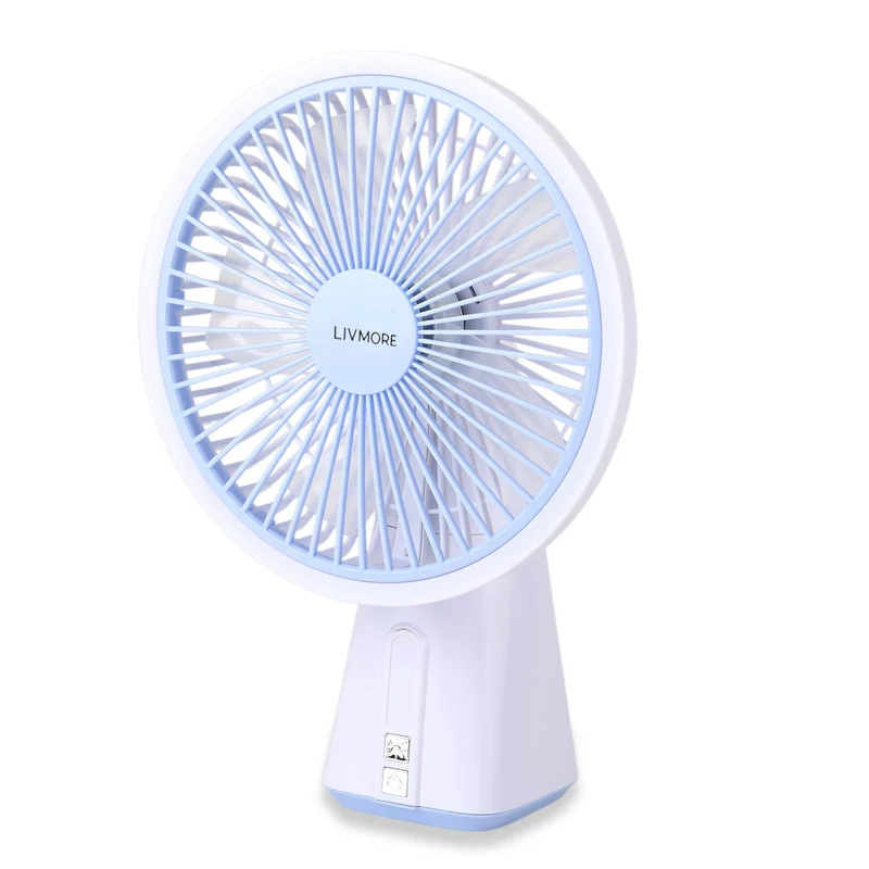 LIVMORE Akku Ventilator, oszillierend, 7 Zoll, Weiß