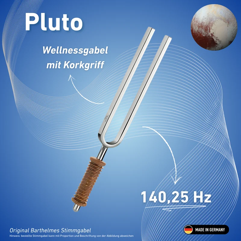 Stimmgabel Pluto Wellness mit Korkgriff 140,25 Hz | Art.-Nr. 220017