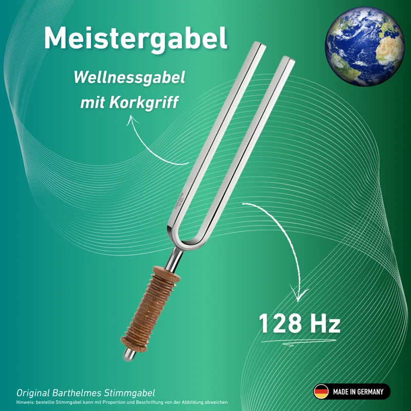 Stimmgabel Meistergabel Wellness mit Korkgriff 128 Hz | Art.-Nr. 220011