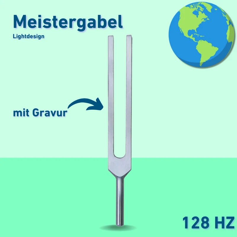 Gravur: Stimmgabel Meistergabel Lightdesign 128 Hz | Art.-Nr. 230005 + Gravur