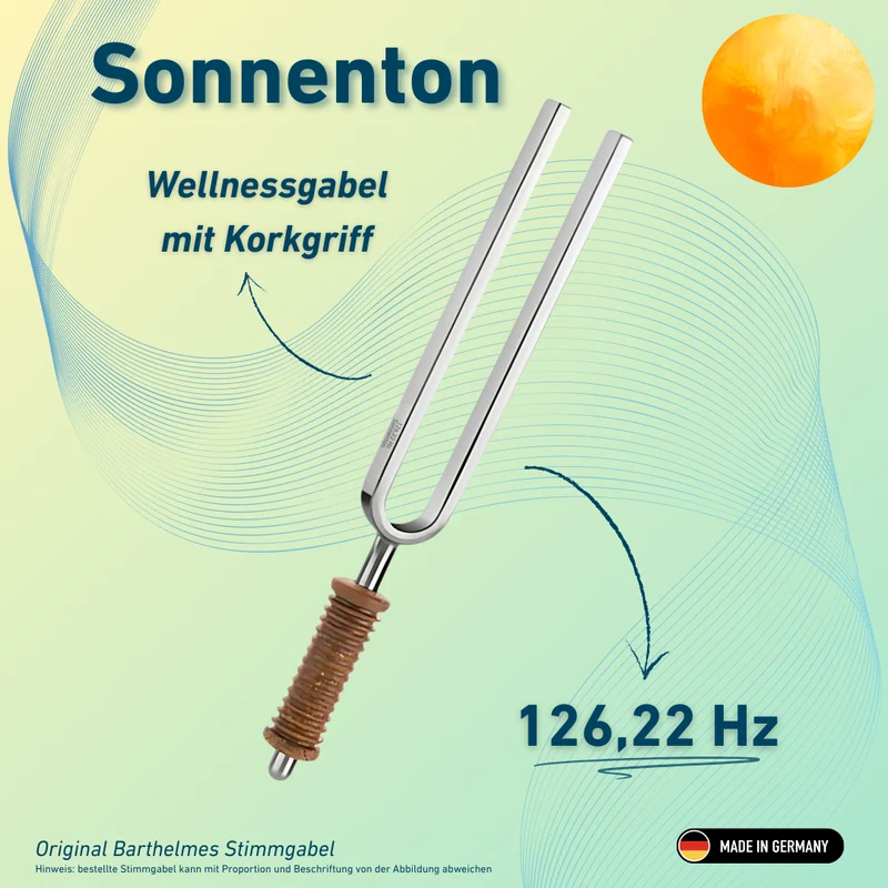Stimmgabel Sonnenton Wellness mit Korkgriff 126,22 Hz | Art.-Nr. 220009