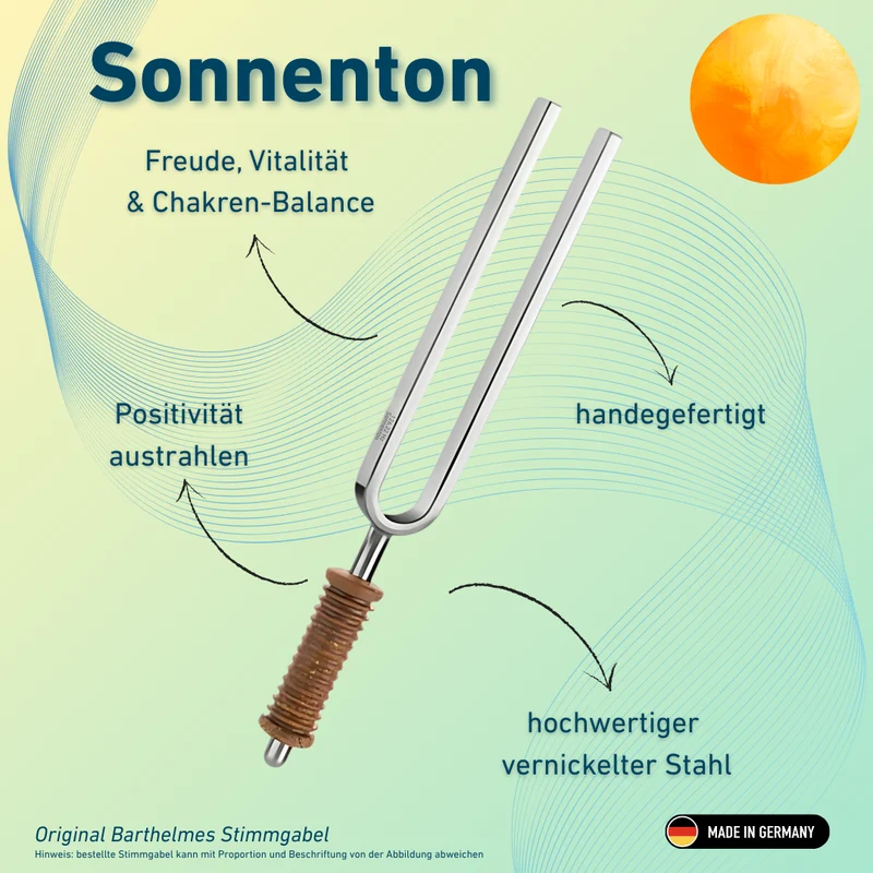 Stimmgabel Sonnenton Wellness mit Korkgriff 126,22 Hz | Art.-Nr. 220009