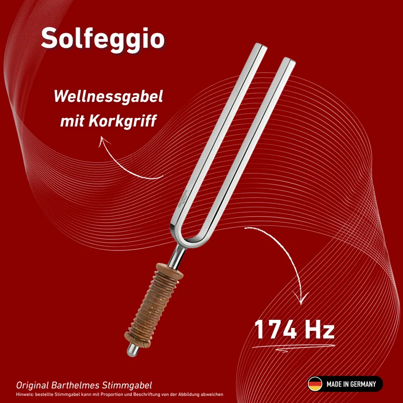 Stimmgabel Solfeggio Wellness mit Korkgriff 174 Hz | Art.-Nr. 220165