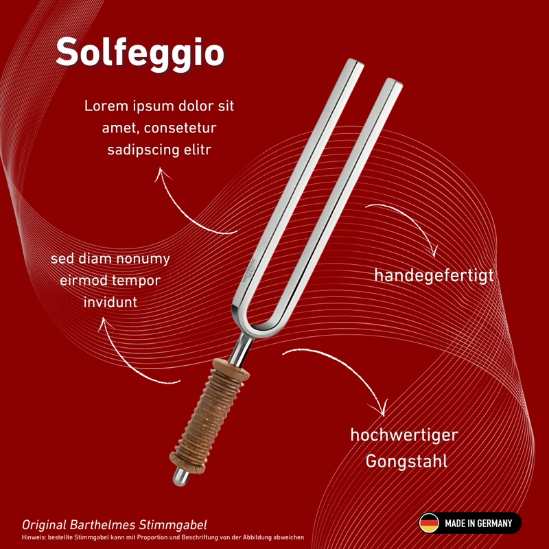 Stimmgabel Solfeggio Wellness mit Korkgriff 174 Hz | Art.-Nr. 220165