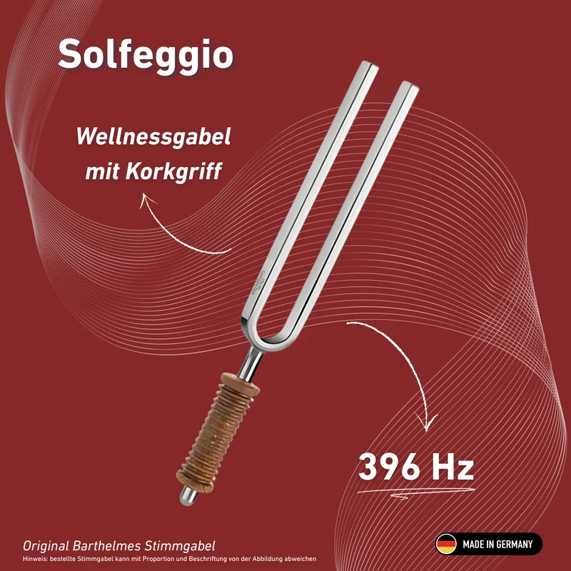 Stimmgabel Solfeggio Wellness mit Korkgriff 396 HZ | Art.-Nr. 220169
