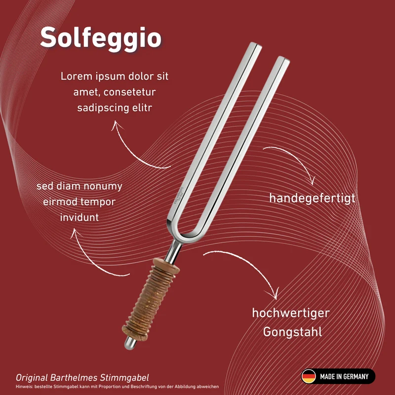 Stimmgabel Solfeggio Wellness mit Korkgriff 396 HZ | Art.-Nr. 220169