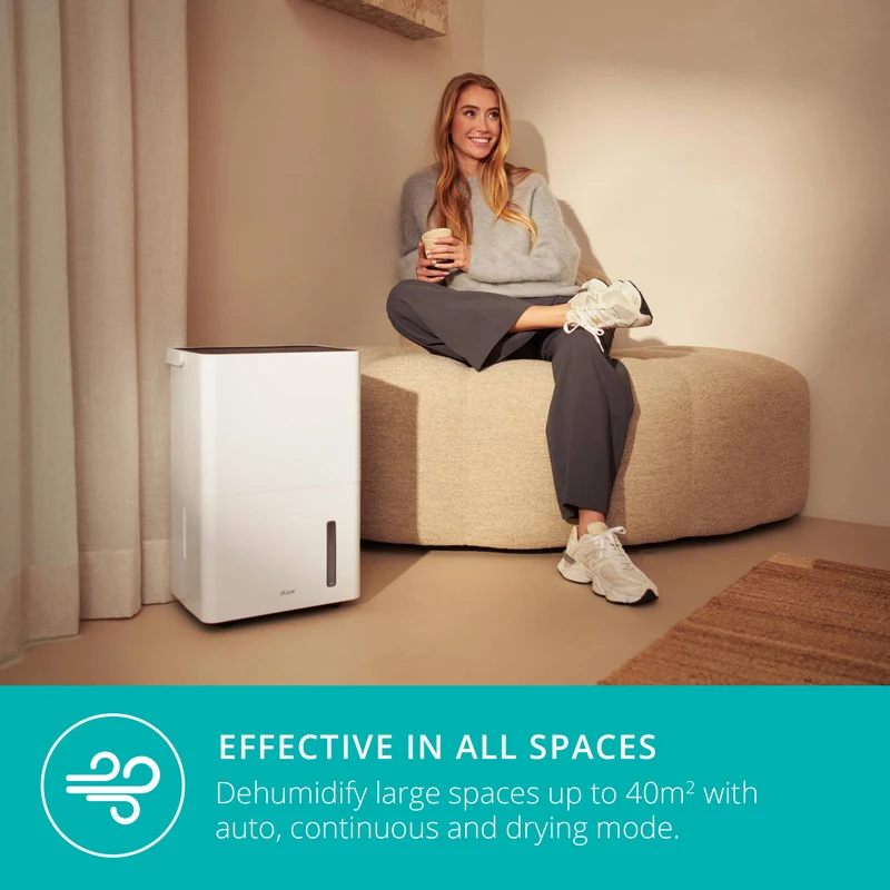 Duux Bora Smart Air Dehumidifier Wi-Fi Enabled Refrigerant With Laundry Mode 20L/Day