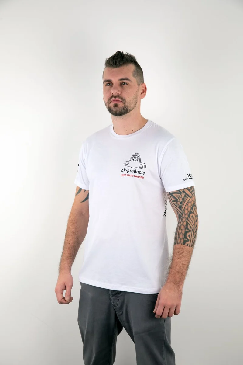 T-Shirt ok-products weiß Luft spart Wasser
