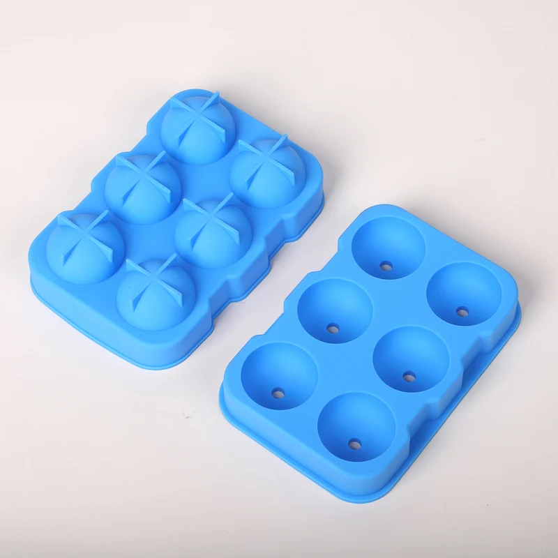 2er-Set Eiswürfelbehälter mit Deckel, Größe 12x17,5x5 cm, Blau und Rot
