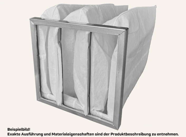 Taschenfilter 287 x 287 x 600mm M5 / ISO Coarse 70%, Met.-Rahmen