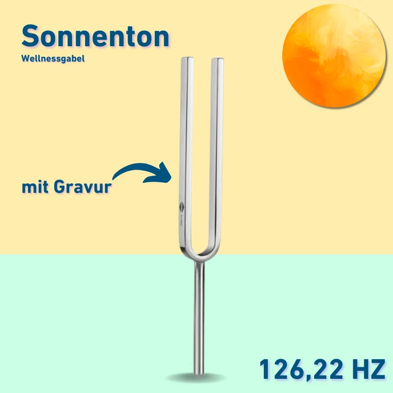 Gravur: Stimmgabel Sonnenton Wellness 126,22 Hz | Art.-Nr. 220008+Gravur