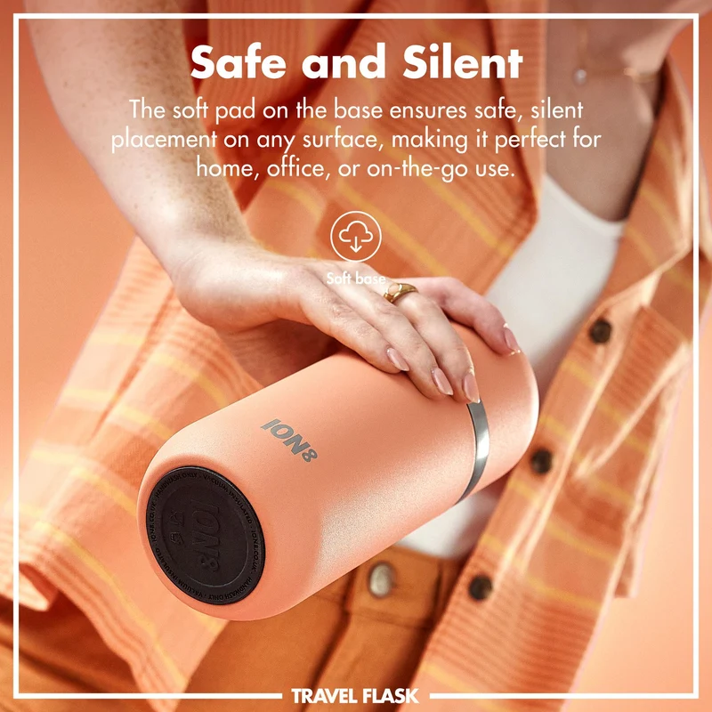 ION8 Luma Vacuum Insulated, Flask & Mug, Coral, 700ml (24oz)