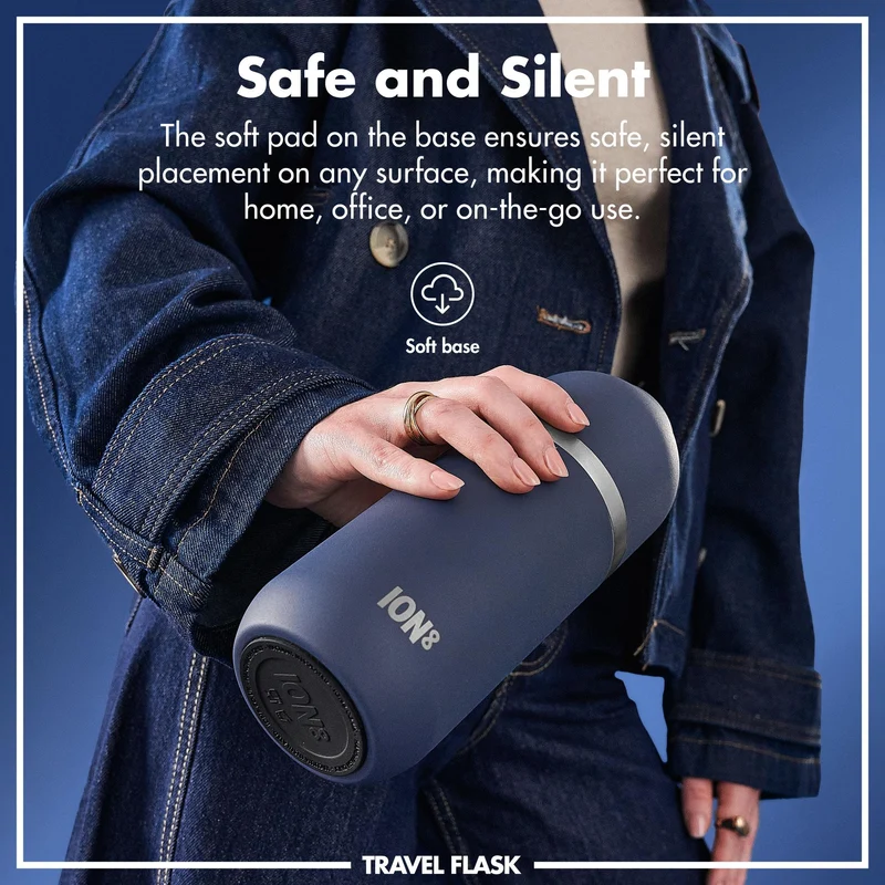 ION8 Luma Vacuum Insulated, Flask & Mug, Ash Navy, 700ml (24oz)