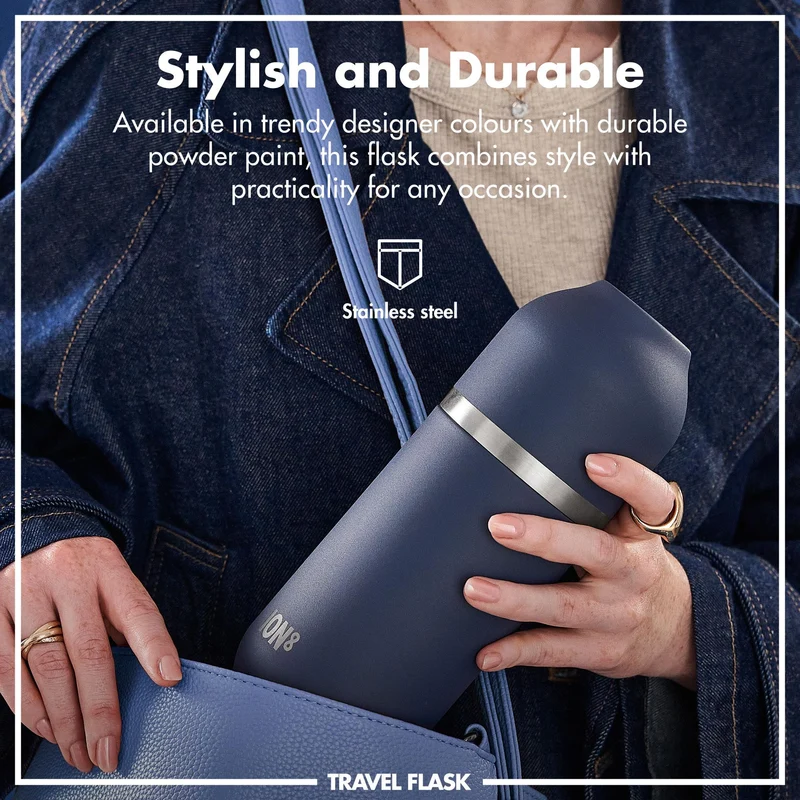 ION8 Luma Vacuum Insulated, Flask & Mug, Ash Navy, 700ml (24oz)