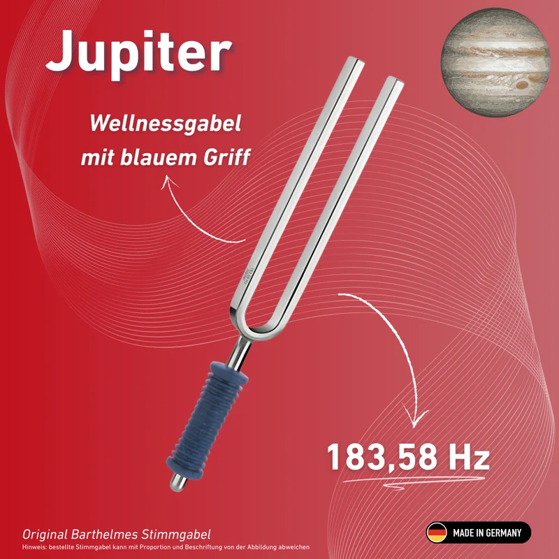 Original Barthelmes Stimmgabel Jupiter Wellness mit blauem Griff 183,58 Hz | Art.-Nr. 220131