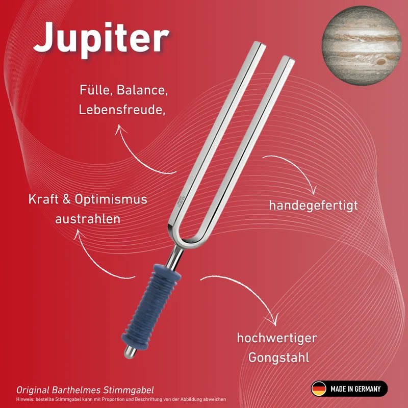 Original Barthelmes Stimmgabel Jupiter Wellness mit blauem Griff 183,58 Hz | Art.-Nr. 220131