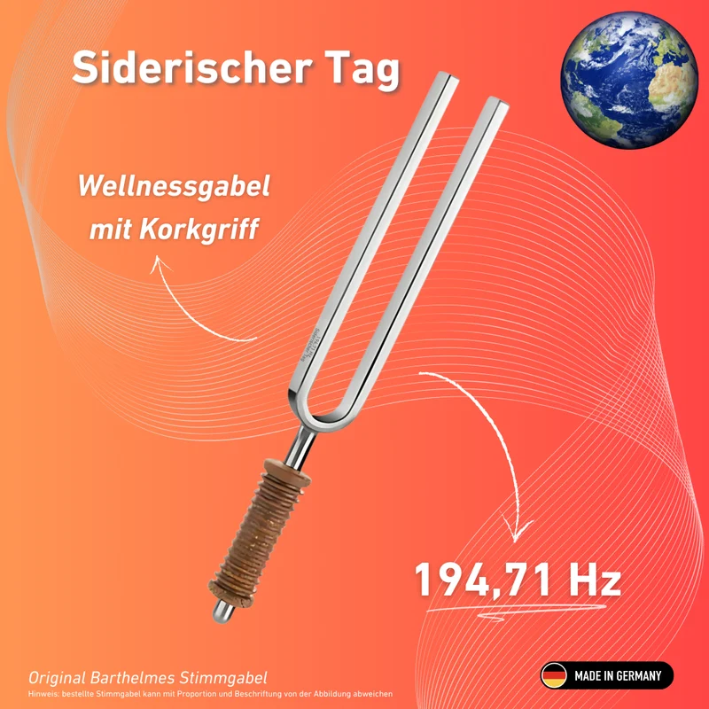 Stimmgabel Siderischer Tag Wellness mit Korkgriff 194,71 Hz | Art.-Nr. 220048