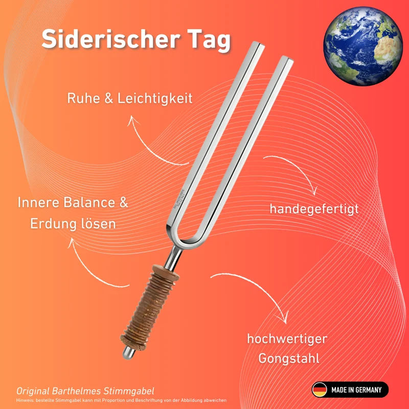 Stimmgabel Siderischer Tag Wellness mit Korkgriff 194,71 Hz | Art.-Nr. 220048