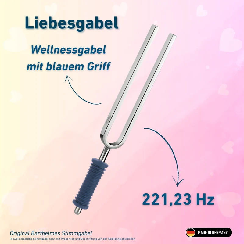 Original Barthelmes Stimmgabel Liebesgabel Wellness mit blauem Griff 221,23 HZ | Art.-Nr. KO 221-Liebe/7-KB