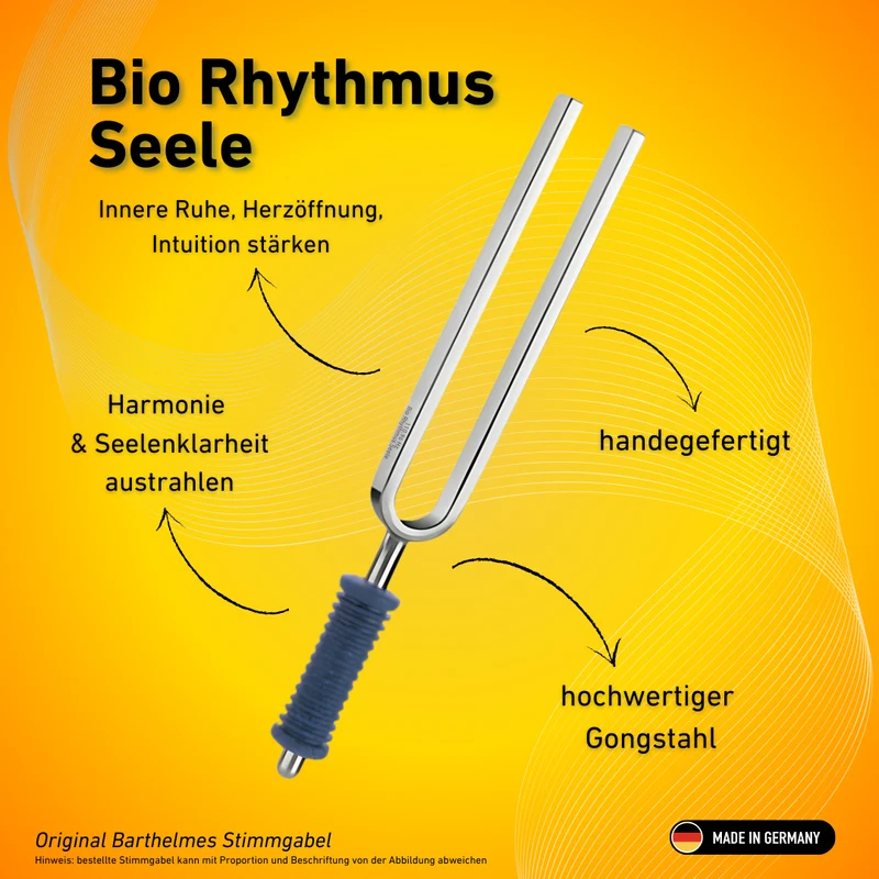 Original Barthelmes Stimmgabel Bio Rhythmus Seele Wellness mit blauem Griff 110,96 HZ | Art.-Nr. 220112