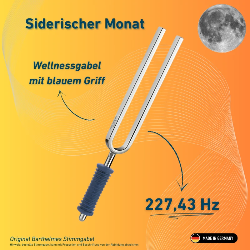 Original Barthelmes Stimmgabel Siderischer Monat Wellness mit blauem Griff 227,43 Hz | Art.-Nr. 220140