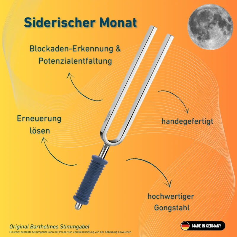 Original Barthelmes Stimmgabel Siderischer Monat Wellness mit blauem Griff 227,43 Hz | Art.-Nr. 220140