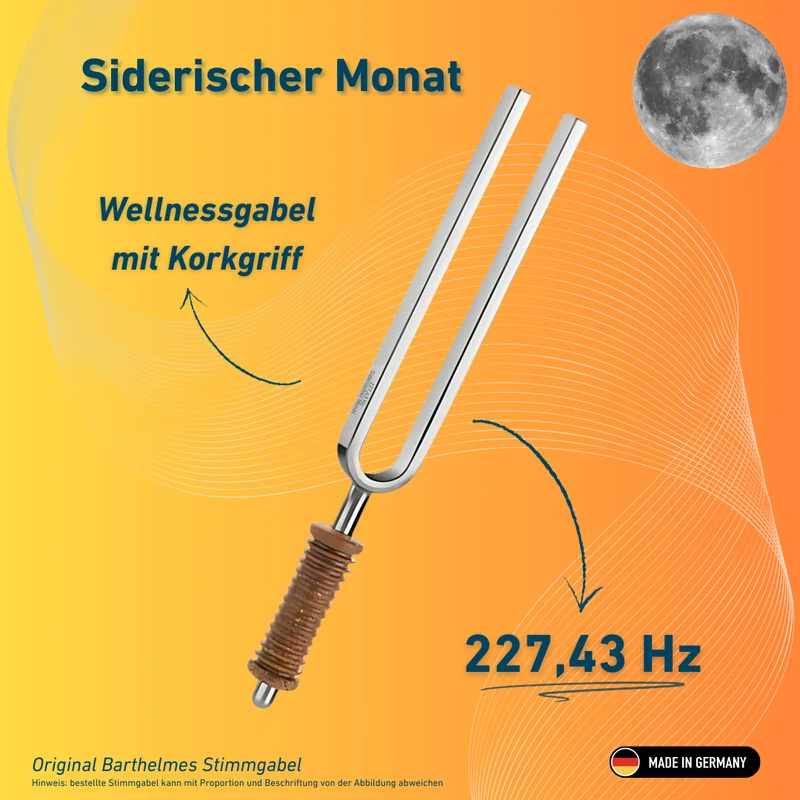 Stimmgabel Siderischer Monat Wellness mit Korkgriff 227,43 Hz | Art.-Nr. 220060