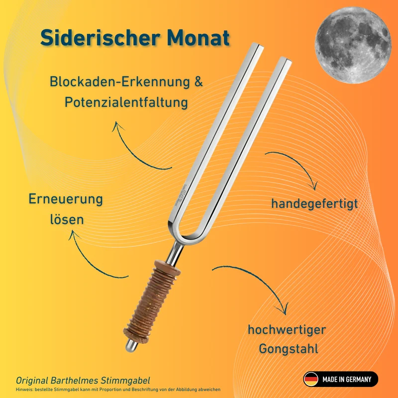Stimmgabel Siderischer Monat Wellness mit Korkgriff 227,43 Hz | Art.-Nr. 220060
