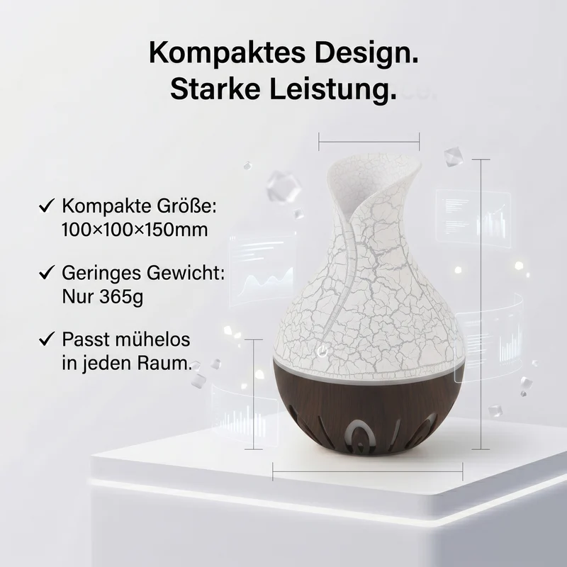 LIVMORE Luftbefeuchter und Aromadiffusor mit 7 ätherischen Ölen, LED Farbwechsel, 200 ml, Kaffee