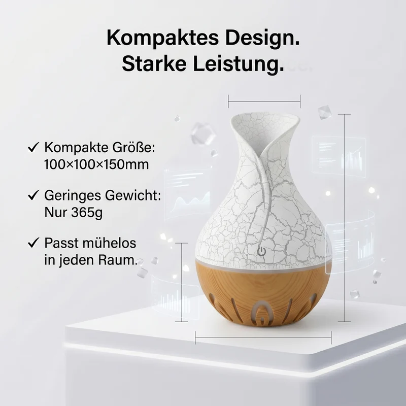 LIVMORE Luftbefeuchter und Aromadiffusor mit 7 ätherischen Ölen, LED Farbwechsel, 200 ml, Kaffee