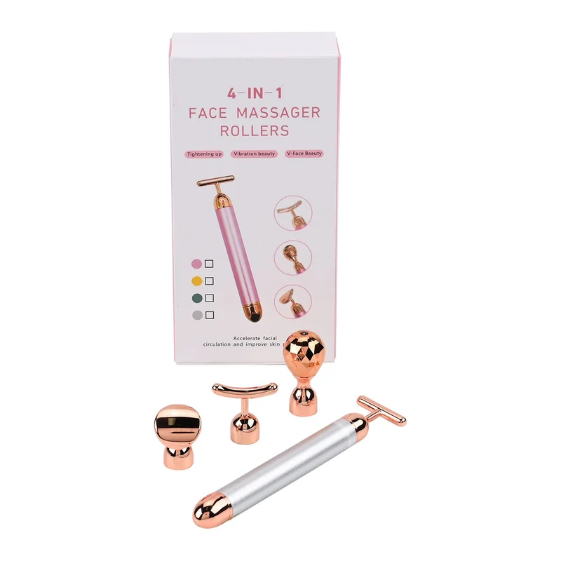 4-in-1 Beauty Bar Gesichtsmassagegerät - Größe: 15x3.8cm, weiß