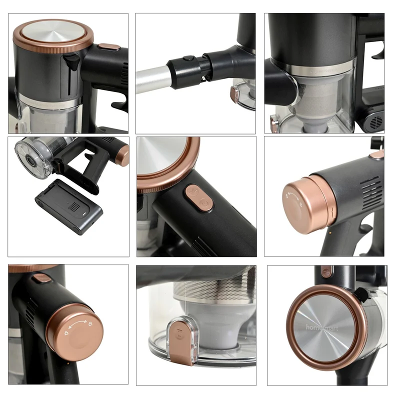 Allzweckschnurloser Staubsauger mit HEPA-Filter und Zubehör, 2000mAh wiederaufladbare Batterie, 25,5 x 24,5 x 114,3 cm, Gewicht 2,30kg