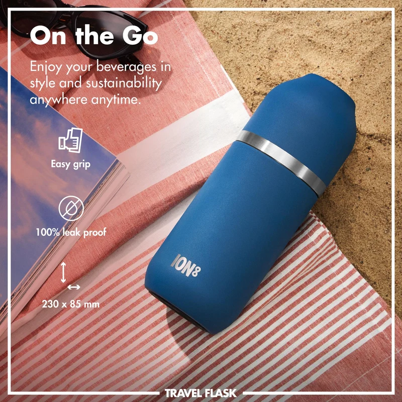 ION8 Luma Vacuum Insulated, Flask & Mug, Deep Teal, 700ml (24oz)