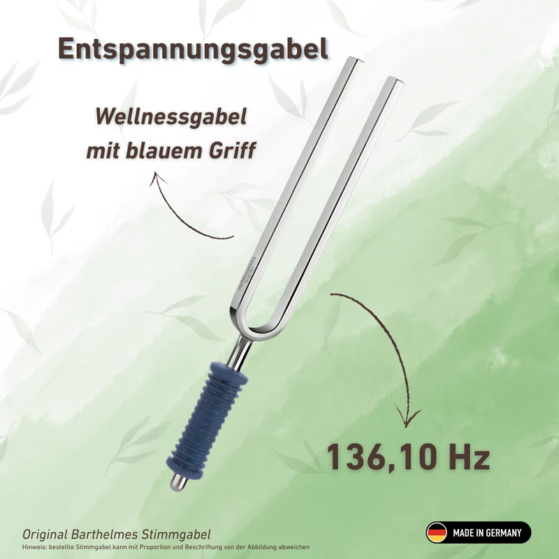 Entspannungsgabel (Relax) Wellness mit blauem Griff 136,10 Hz | Art.-Nr. KO 136-Relax/7- KB