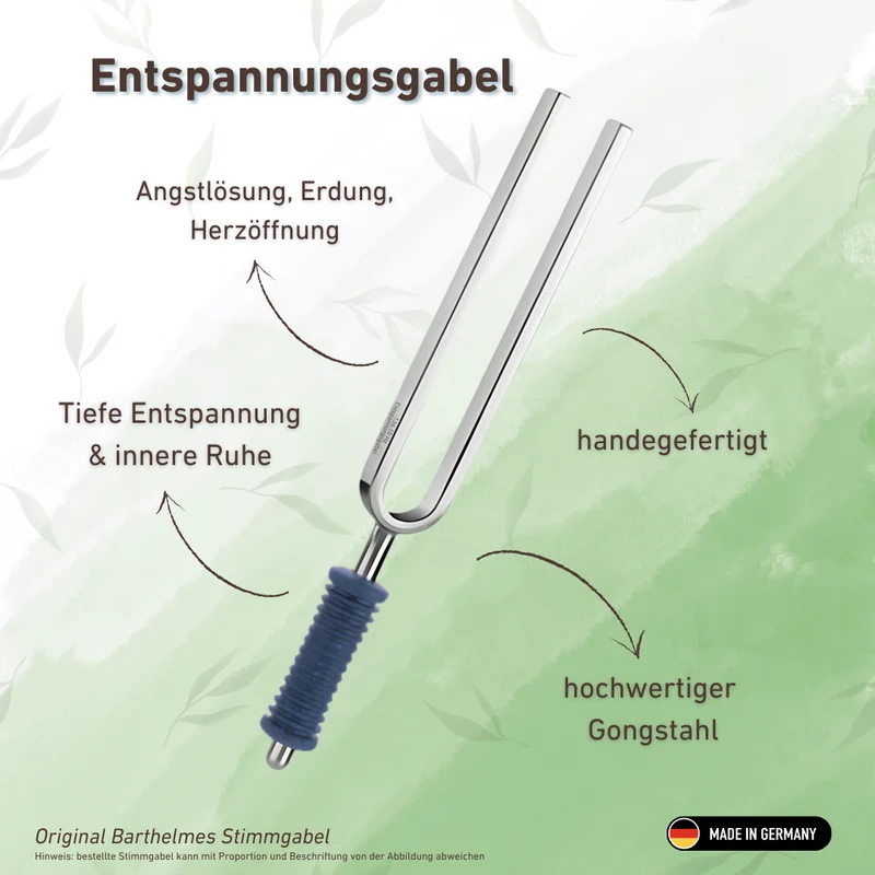 Entspannungsgabel (Relax) Wellness mit blauem Griff 136,10 Hz | Art.-Nr. KO 136-Relax/7- KB