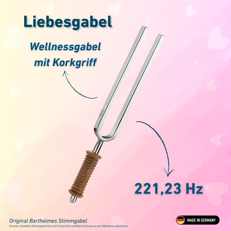 Liebesgabel Wellness mit Korkgriff 221,23 HZ | Art.-Nr. KO 221-Liebe/7-K