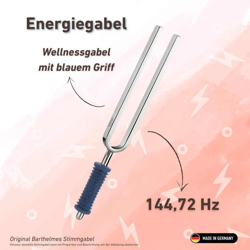 Energiegabel Wellness mit blauem Griff 144,72 HZ | Art.-Nr. KO 144-Energie/7-KB