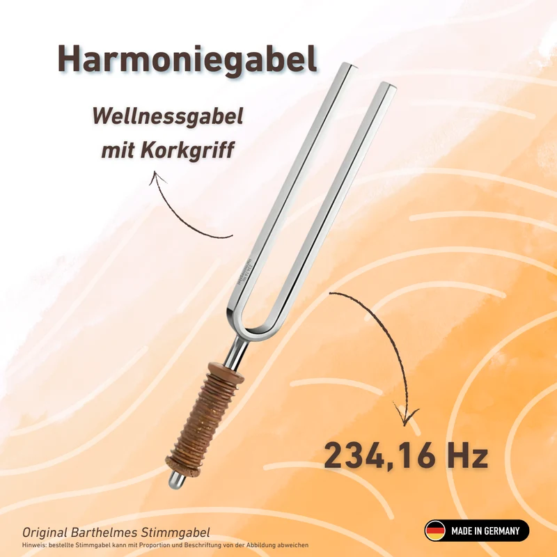Harmoniegabel (Harmonie) Wellness mit Korkgriff 234,16 HZ | Art.-Nr. KO 234-Harmonie/7-K