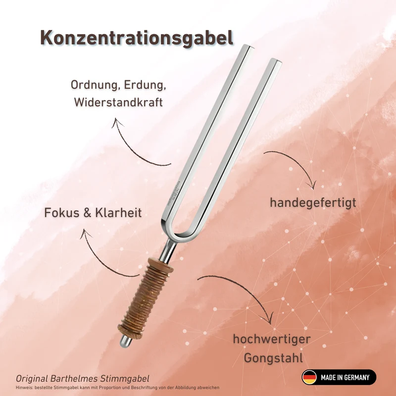 Konzentrationsgabel (Fokus) Wellness mit Korkgriff 147,85 HZ | Art.-Nr. KO 147-Konzentration/7-K