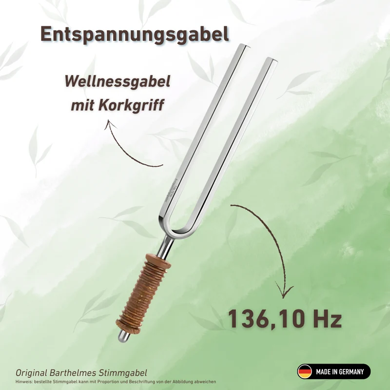 Entspannungsgabel (Relax) Wellness mit Korkgriff 136,10 Hz | Art.-Nr. KO 136-Relax/7-K