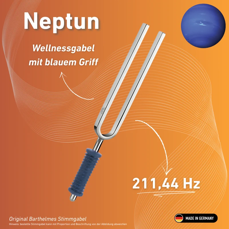 Original Barthelmes Stimmgabel Neptun Wellness mit blauem Griff 211,44 Hz | Art.-Nr. 220138