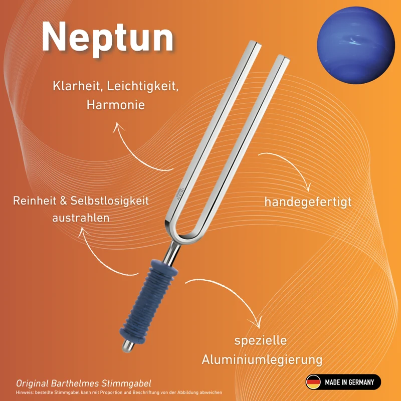Original Barthelmes Stimmgabel Neptun Wellness mit blauem Griff 211,44 Hz | Art.-Nr. 220138