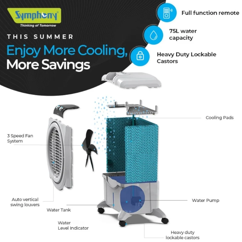 Symphony SUMO 75XL Portable Evaporative Air Cooler