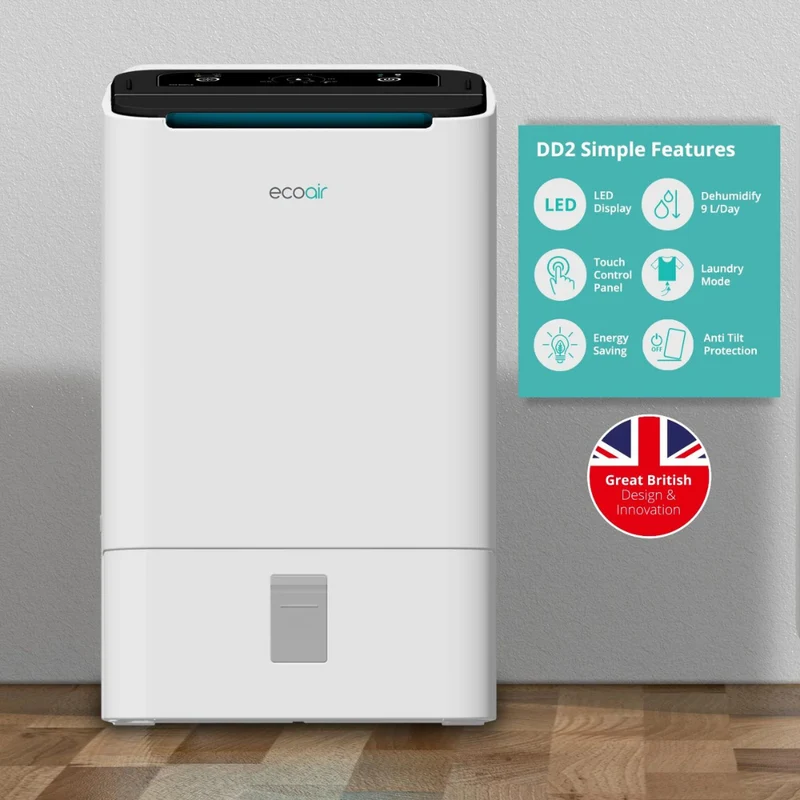 EcoAir DD2 Simple Air Dehumidifier Desiccant 9L/Day