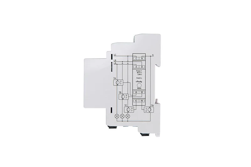 Shelly Pro 3EM - Relais - LAN & WLAN Stromzähler - 3x 120A - Inkl. 3 Klemmen - Messfunktion