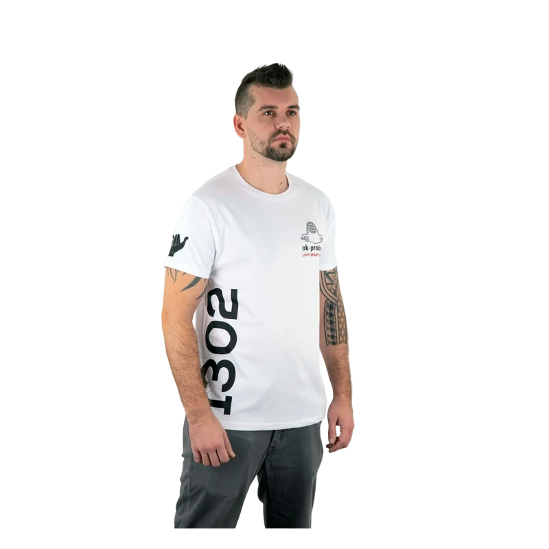 T-Shirt ok-products weiß Luft spart Wasser 1302