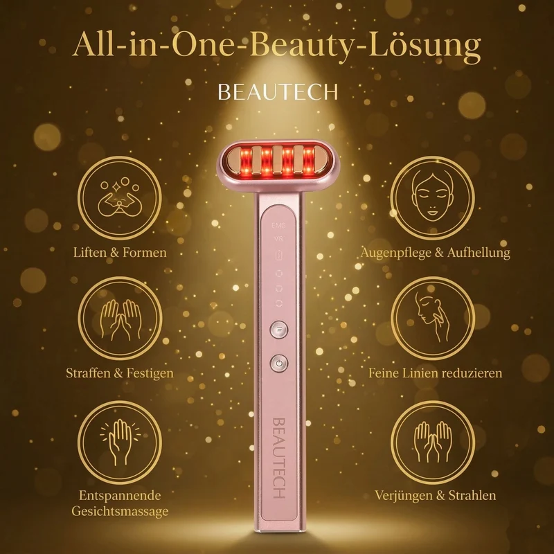 BEAUTECH Gesichts und Augenmassagegerät, leicht, Rosa