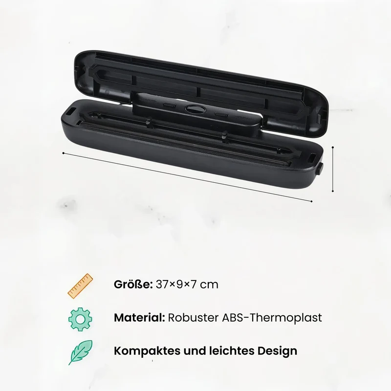 LIVMORE - Vakuumiergerät mit Schweiß- und Vakuumfunktion, inkl. Rollenbeutel und 10 Vakuumbeuteln, Weiß